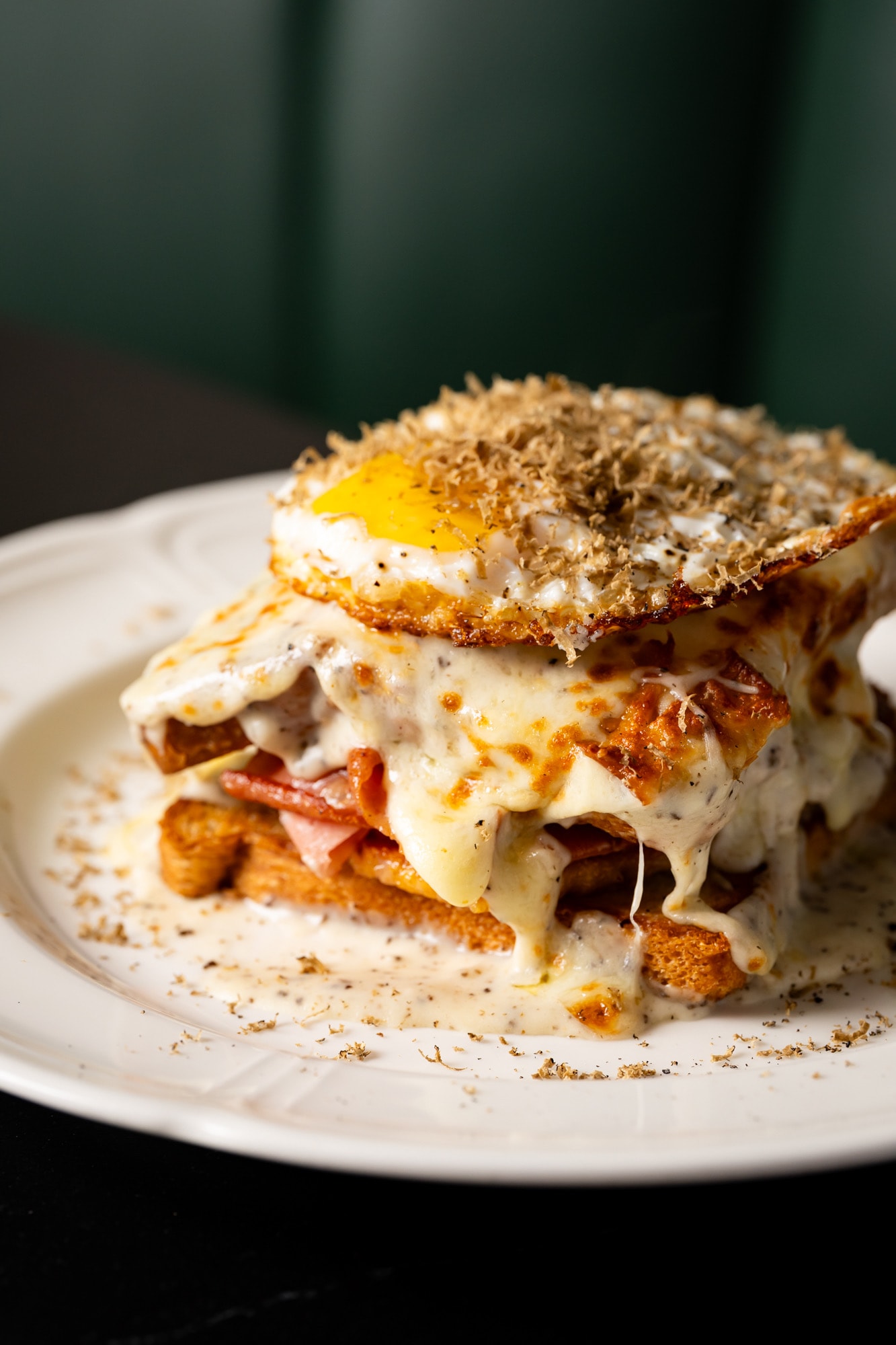 St. Lo Croque Madame with a fried egg